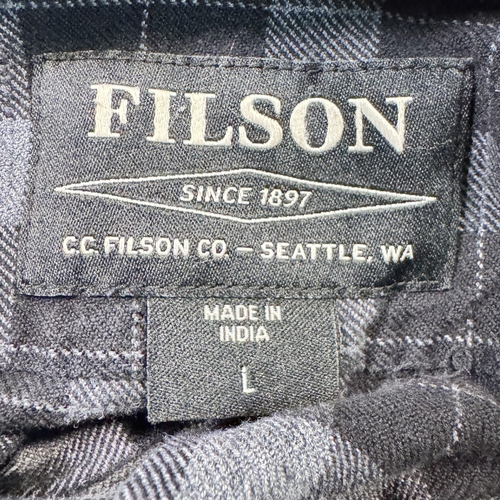 Filson Gray and Black Plaid Button-Down Shirt - Picture 3 of 8